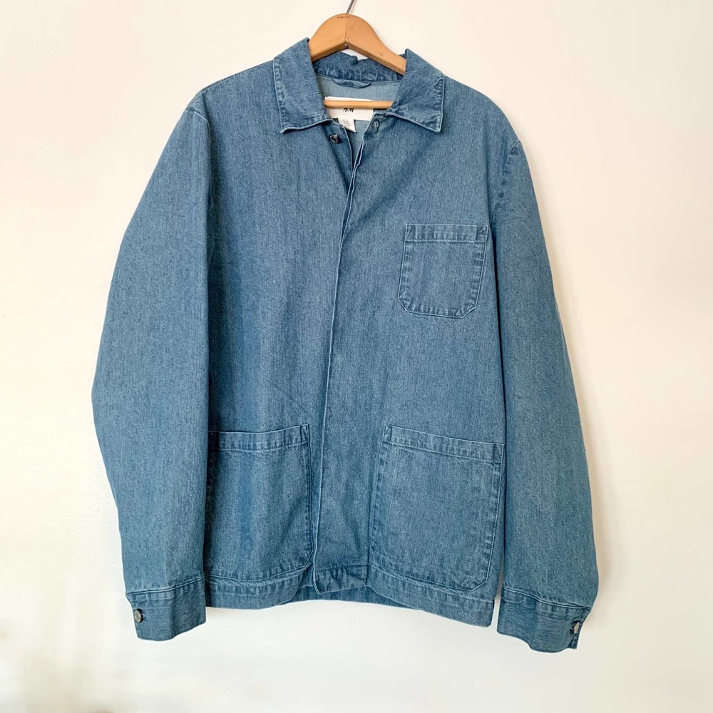 H&M Button Up Denim Shacket Size XL